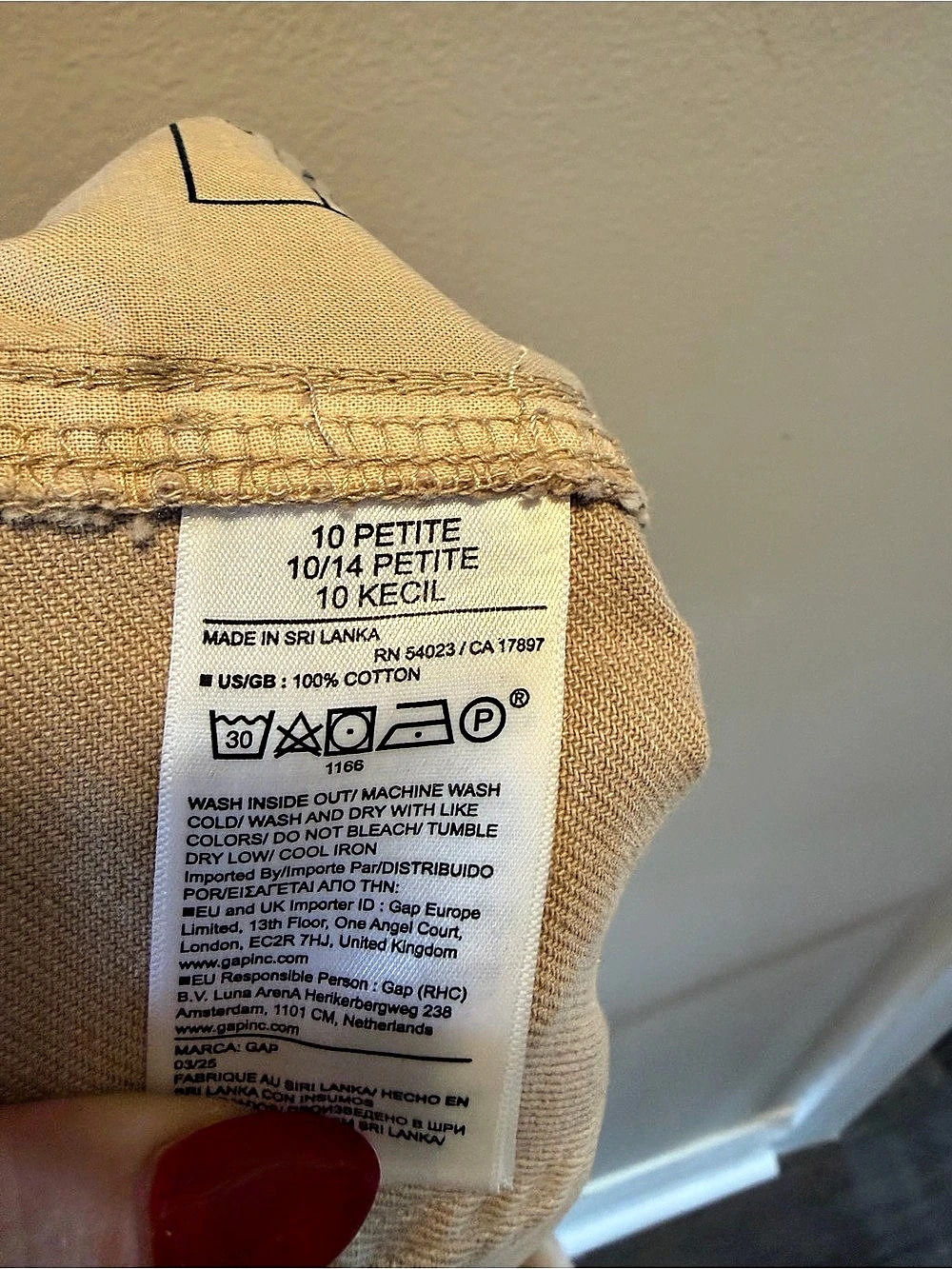 GAP Barrel Leg Cotton Pants Brown Size 10 Petite NWT - Picture 6 of 6